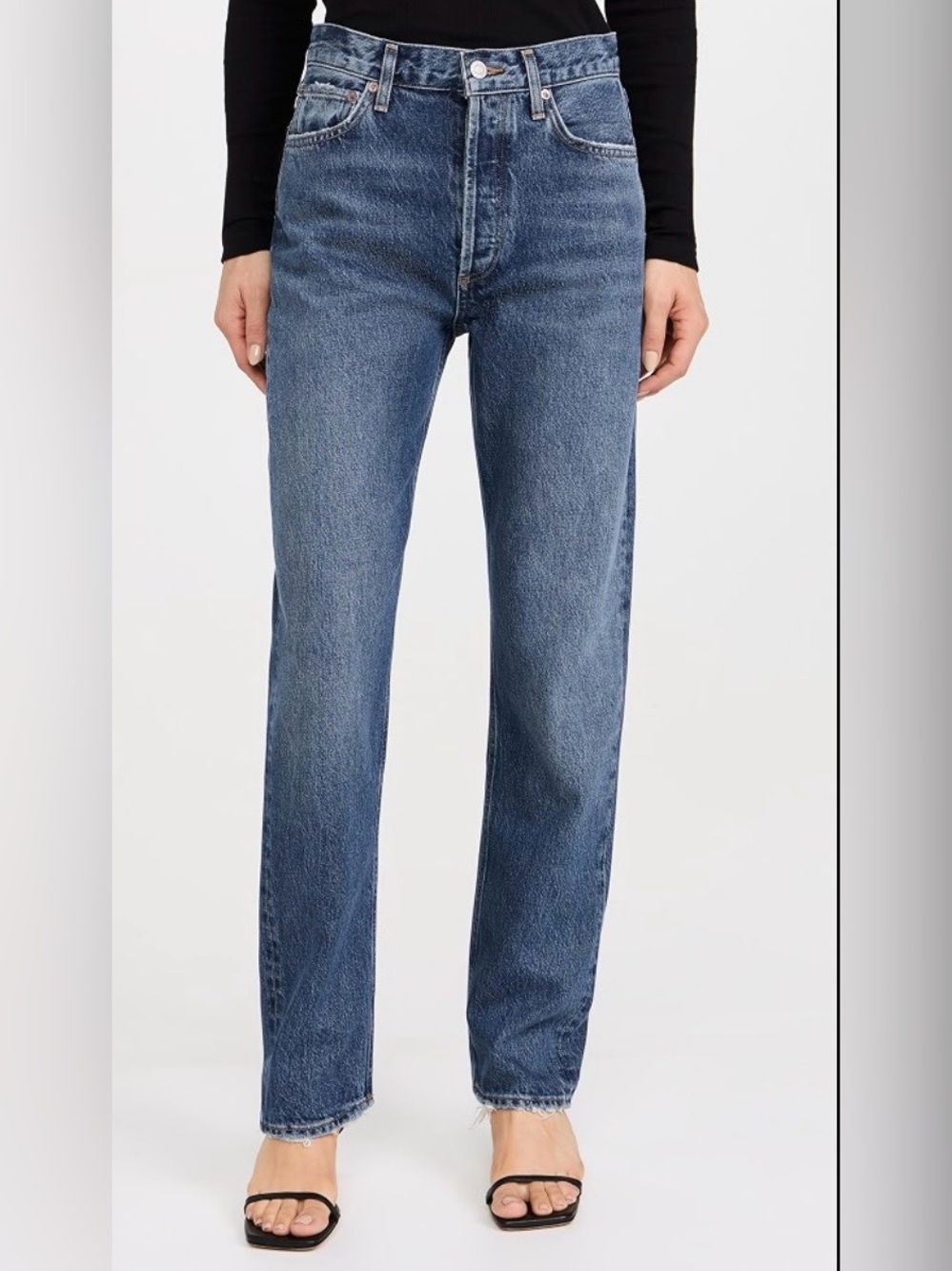 AGOLDE 90s Mid Rise Straight Jeans Womens 29 Essence Dark Wash Denim